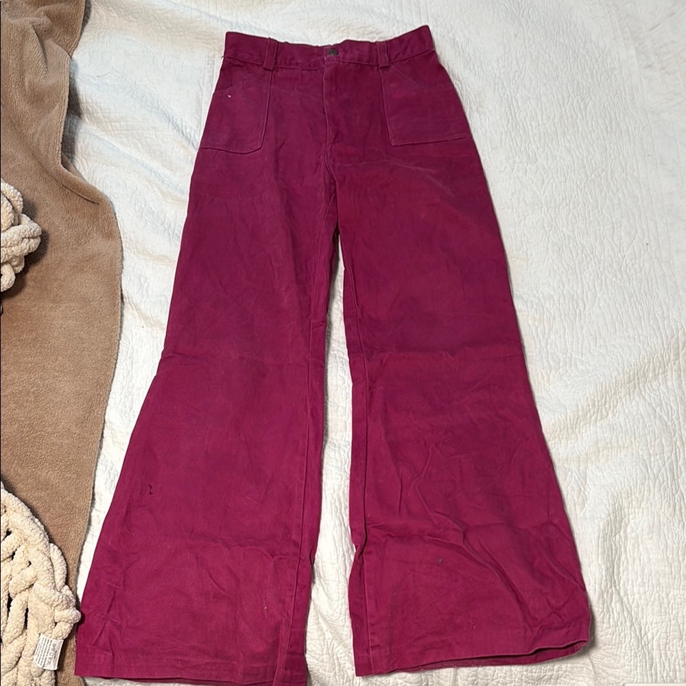 vintage 70’s magenta flare jeans